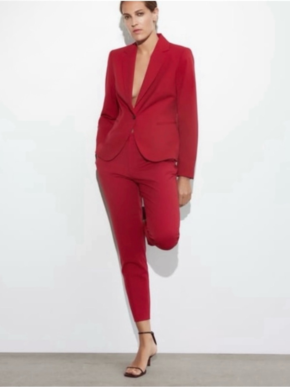 Zara Red Blazer And Pant Set!